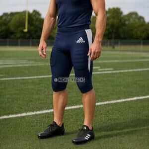 Adidas A1 Stock Football Compression Pants Navy Blue & White Unisex Size XL